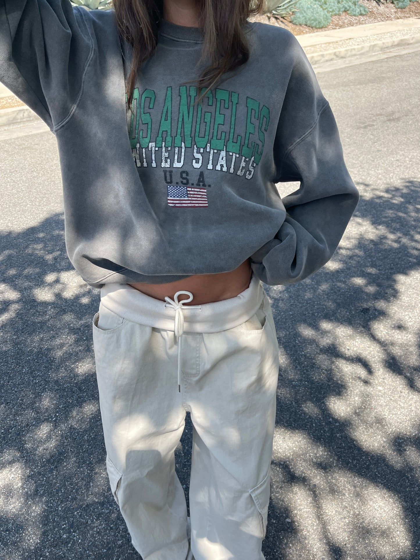 Oversized Los Angeles Sweatshirt Grey