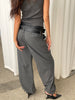 Pinstripe Tailored Pants Charcoal