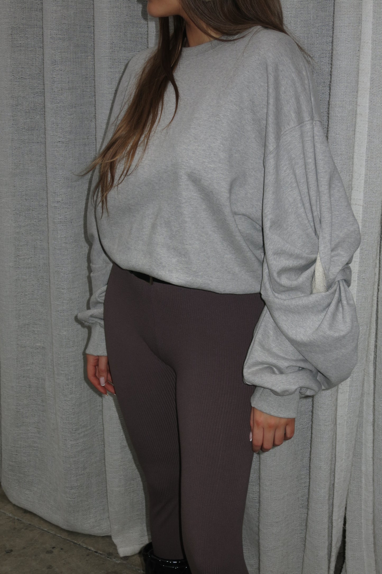 Oversized Twisted Longsleeve Sweater Grey