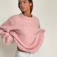 Oversized Wool Mix Jumper Pink