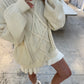 Oversized Braided Knit Cream