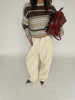Two Coloured Striped Loose Knit Beige