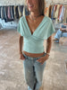 Deep Halter Neck Top Mint Green