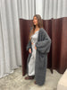 Chunky Long Knitted Cardigan Charcoal