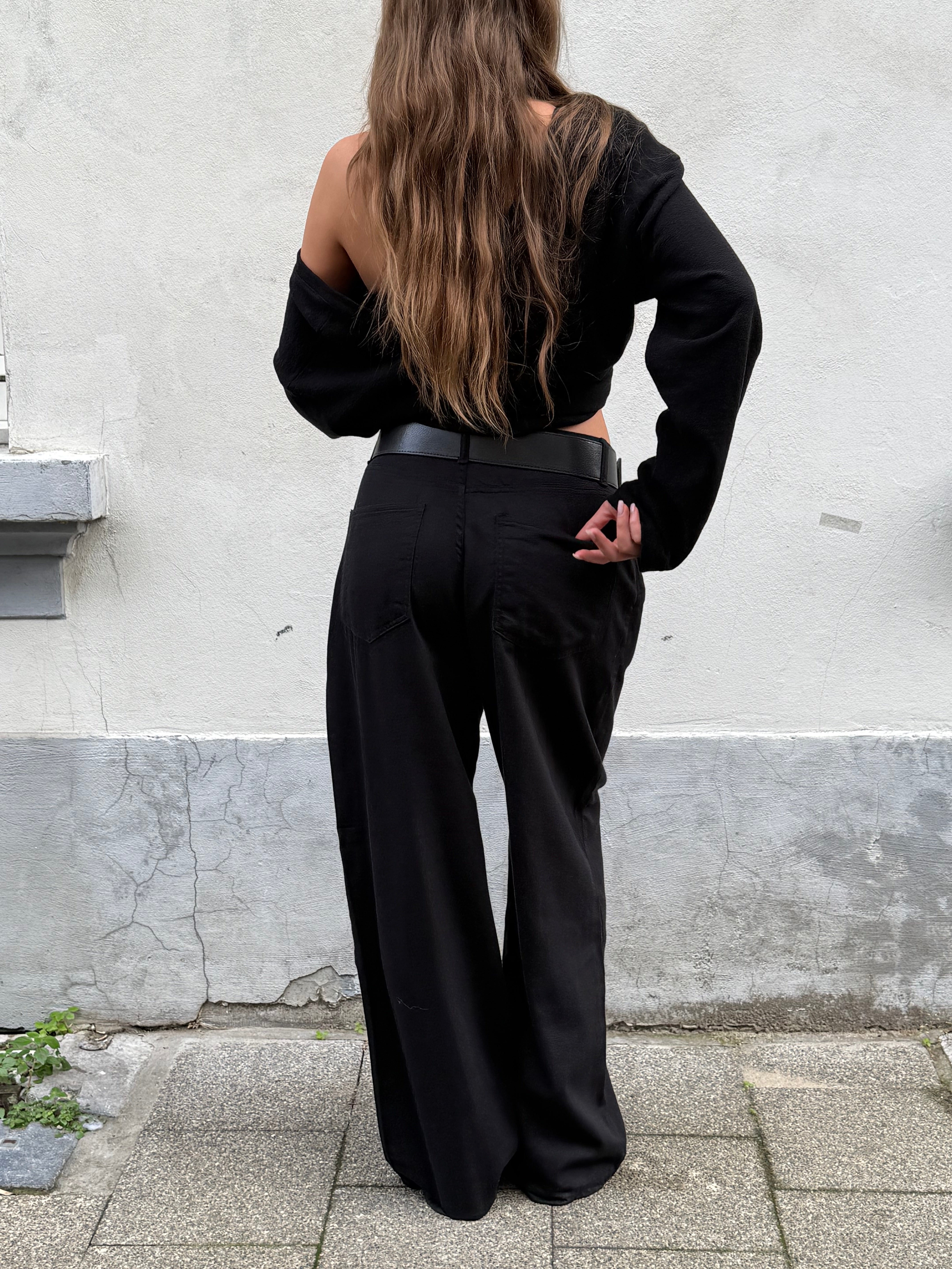 Baggy Wide Leg Pants Black – The Room Antwerp