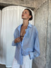 Oversized Double Button Shirt Blue
