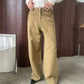 Woven Straight Leg Pants Dark Sand