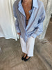 Oversized Double Button Shirt Blue