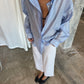 Oversized Double Button Shirt Blue