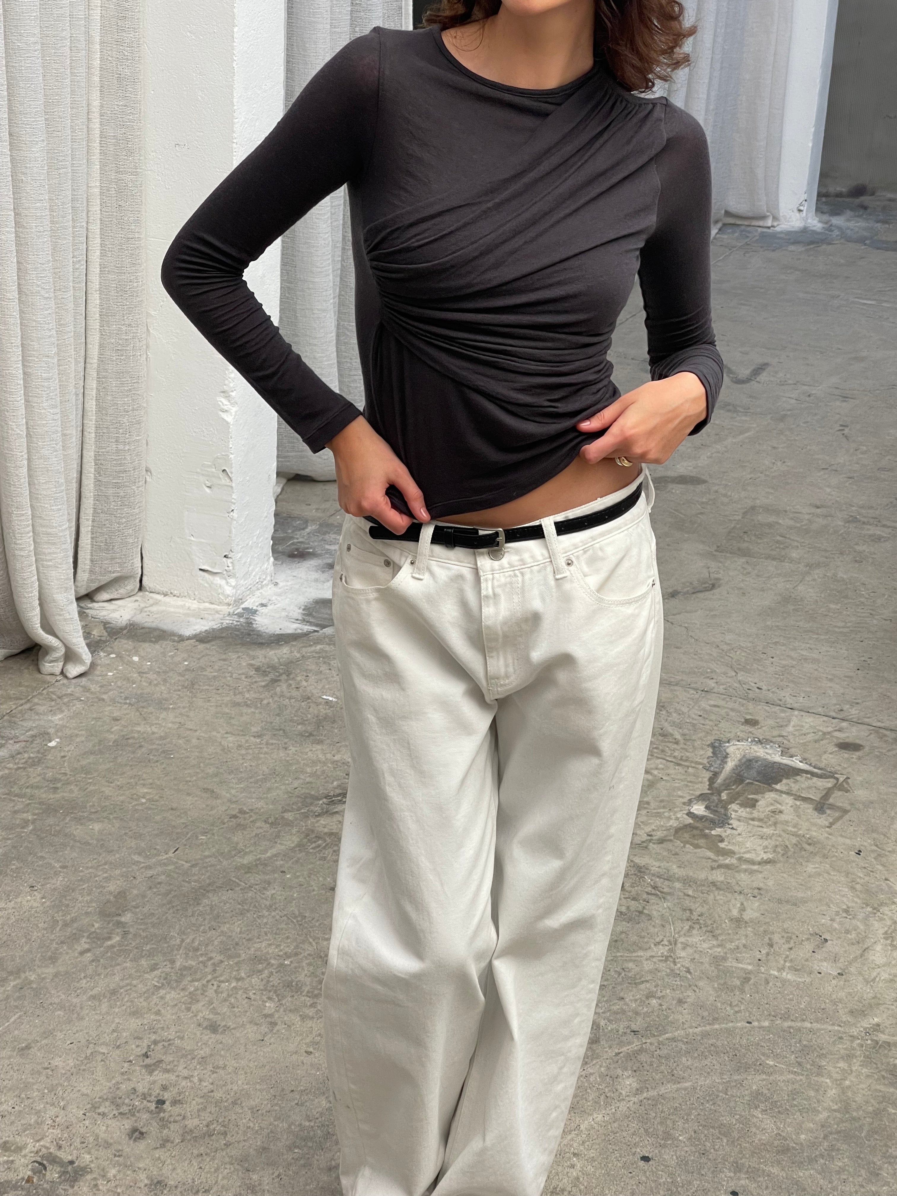 トップスその他 PARTIMENTO Antique Chair Layered Long Sleeve Charcoal PY-241 Layered Fitted Longsleeve Top Charcoal – The Room Antwerp