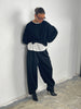 Front Pleated Jogger Pants Black