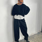 Front Pleated Jogger Pants Black