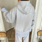 Shirt Detail Zipped Hoodie Grey