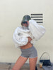 Fold Over Fitted Shorts Grey