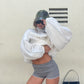 Fold Over Fitted Shorts Grey
