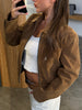 Suede Zipper Jacket Camel