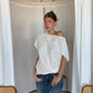 Draped Boatneck Tee White