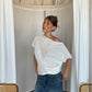 Draped Boatneck Tee White