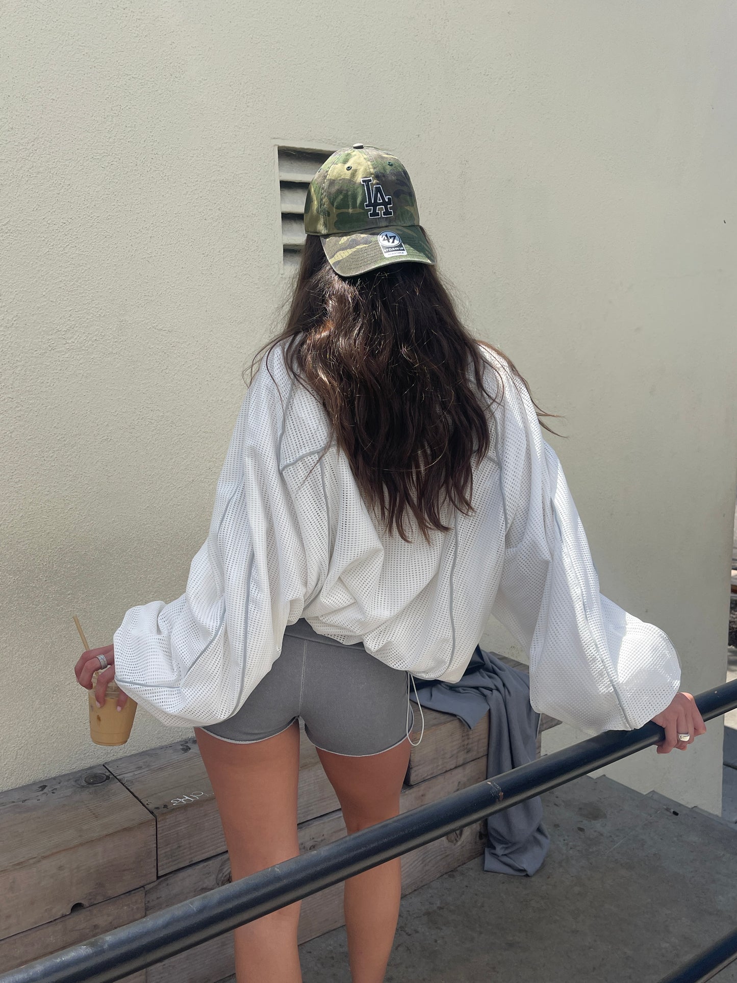 Mesh Zipped Sports Jacket White