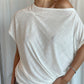 Draped Boatneck Tee White
