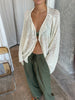 Cloud Knitted Open Style Cardigan Cream