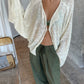 Cloud Knitted Open Style Cardigan Cream