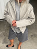 High Neck Belted Jacket Sage Green
