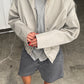 High Neck Belted Jacket Sage Green