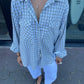 Loose Checked Pocket Shirt Sage Green