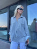 Loose Checked Pocket Shirt Sage Green