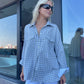 Loose Checked Pocket Shirt Sage Green