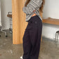Baggy Wide Leg Pants Navy