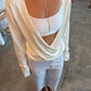 Reversible V-neck Longsleeve White
