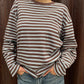 Striped Double Sleeve Tee Brown