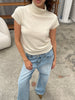 Turtleneck Knitted Top Ivory