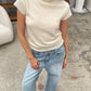 Turtleneck Knitted Top Ivory