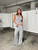 Deep Halter Neck Top Grey