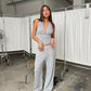 Deep Halter Neck Top Grey
