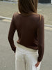 Front Detail Draped Top Brown