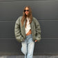 Oversized Bomber Oil Khaki