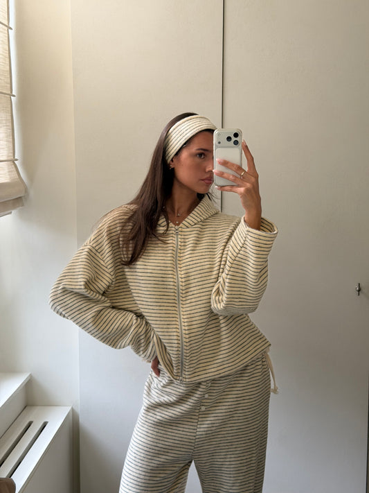 Soft Striped Headband Ivory