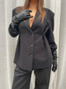 Cinched Waist Blazer Black