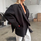 Übergroßer Blazer mit Seitenschlitz Schwarz