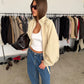 Drawstring Funnel Neck Jacket Soft Sand