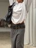 Leather Double Buckle Belt Black