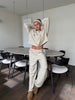 Soft Striped Zipped Lounge Vest Ivory