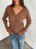 Pleated Buttoned Top Brown