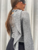 Wrapped Scarf Detail Top Grey