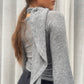 Wrapped Scarf Detail Top Grey