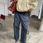 Baggy Fold Over Cargo Pants Navy